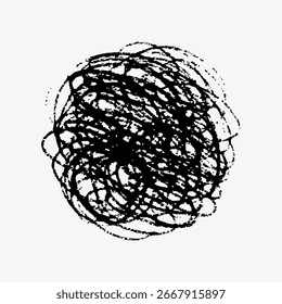 Abstrato tinta preta rabiscar no fundo branco. Tinta, resumo e rabisco são elementos-chave. O rabisco é ousado, dinâmico e expressivo. Estilo artístico abstrato. Scribble vetor.