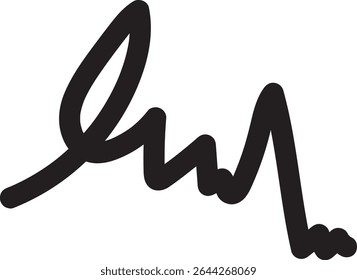 Abstract black ink signature design featuring fluid lines and dynamic strokes