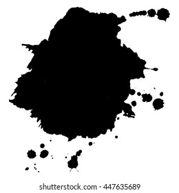 Abstract black ink smear background. Vector illustration. Grunge texture for cards and flyers design. A model for the creation of digital brushes