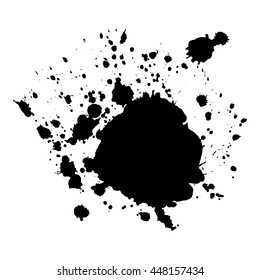 Abstract black ink smear background. Vector illustration. Grunge texture for cards and flyers design. A model for the creation of digital brushes