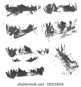 Abstract black ink smears