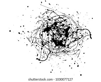Abstract black Ink splash background, grunge vector design template - paint brush
