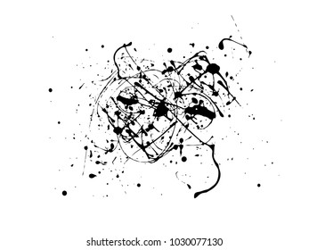 Abstract black Ink splash background, grunge vector design template - paint brush
