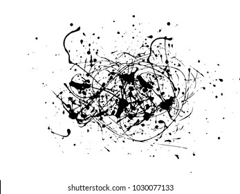 Abstract black Ink splash background, grunge vector design template - paint brush
