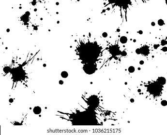 Abstract black Ink splash background, grunge vector design template - paint brush