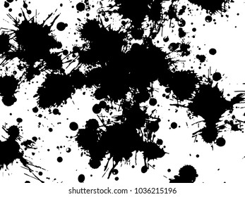 Abstract black Ink splash background, grunge vector design template - paint brush