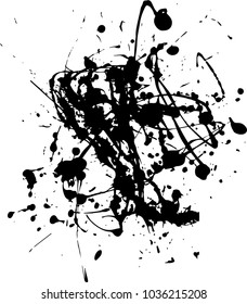 Abstract black Ink splash background, grunge vector design template - paint brush   
