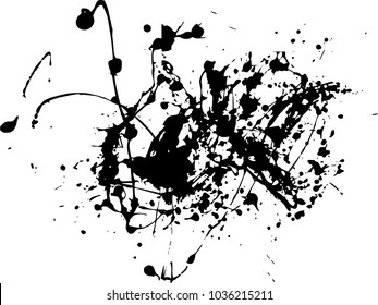 Abstract black Ink splash background, grunge vector design template - paint brush   
