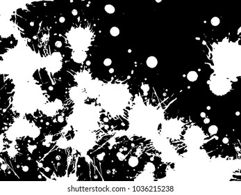 Abstract black Ink splash background, grunge vector design template - paint brush