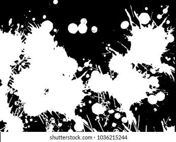 Abstract black Ink splash background, grunge vector design template - paint brush