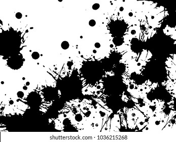 Abstract black Ink splash background, grunge vector design template - paint brush