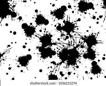 Abstract black Ink splash background, grunge vector design template - paint brush