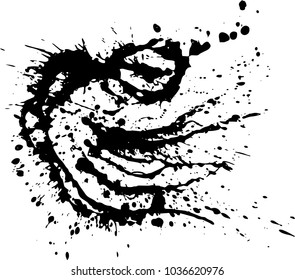 Abstract black Ink splash background, grunge vector design template - paint brush 
