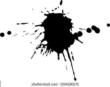 Abstract black Ink splash background, grunge vector design template - paint brush
