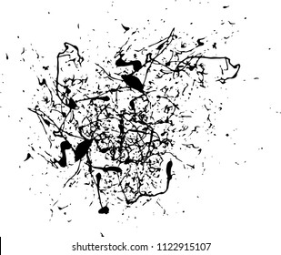 Abstract black Ink splash background, grunge vector design template - paint brush  
