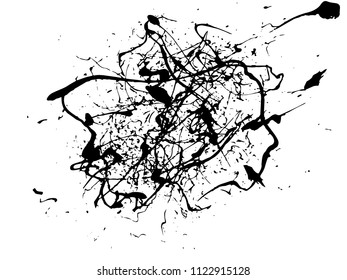 Abstract black Ink splash background, grunge vector design template - paint brush  
