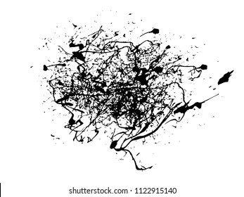 Abstract black Ink splash background, grunge vector design template - paint brush  
