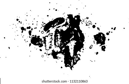 Abstract black Ink splash background, grunge vector design template - paint brush    
