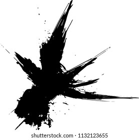 Abstract black Ink splash background, grunge vector design template - paint brush    
