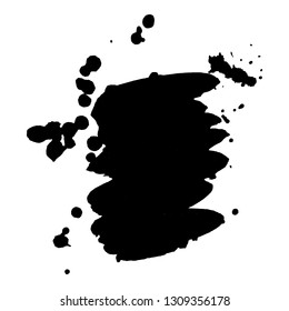 Abstract black ink splash background. Vector illustration. Grunge texture for cards and flyers design.A model for the creation of digital brushes