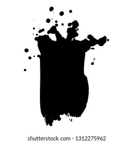 Abstract black ink splash background. Vector illustration. Grunge texture for cards and flyers design.A model for the creation of digital brushes