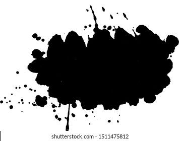 Abstract black ink splash background. Vector illustration. Grunge texture for cards and flyers design. A model for the creation of digital brushes