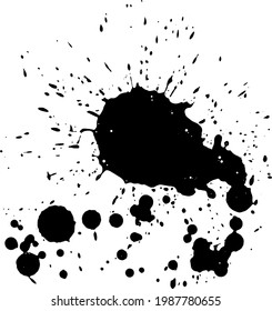 Abstract black Ink splash background grunge vector design