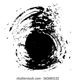 Abstract black ink splash background, grunge vector design template - paint brush
