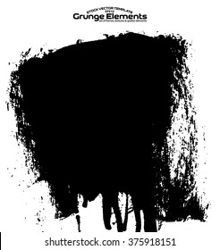 Abstract black Ink splash background, grunge vector design template - paint brush
