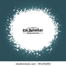 Abstract black Ink splash background, grunge vector design template - paint brush