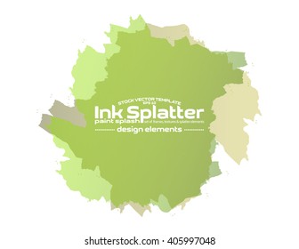 Abstract black Ink splash background, grunge vector design template - paint brush
