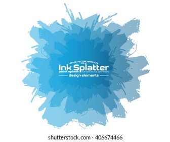 Abstract black Ink splash background, grunge vector design template - paint brush
