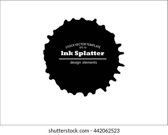 Abstract black Ink splash background, grunge vector design template - paint brush