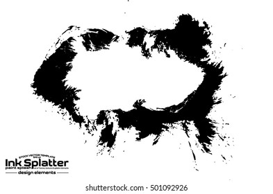 Abstract black Ink splash background, grunge vector design template - paint brush
