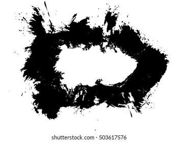 Abstract black Ink splash background, grunge vector design template - paint brush
