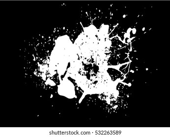 Abstract black Ink splash background, grunge vector design template - paint brush