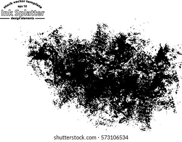 Fondo de salpicadura de tinta negra abstracta, plantilla de diseño vectorial gruesa - pincel