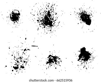 Abstract black Ink splash background, grunge vector design template - paint brush