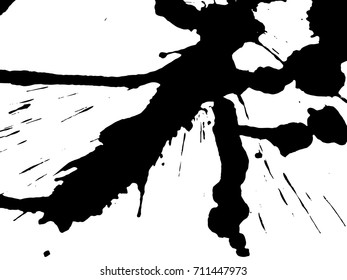 Abstract black Ink splash background, grunge vector design template - paint brush