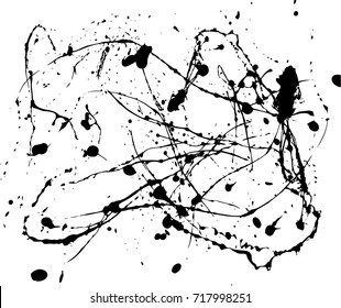 Abstract black Ink splash background, grunge vector design template - paint brush
