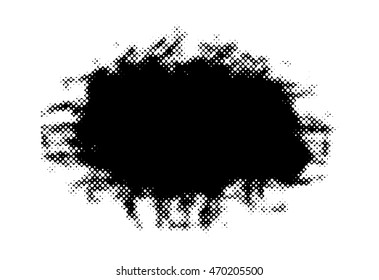 Abstract black Ink splash halftone  background, grunge vector design template - paint brush