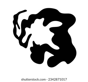 salpicadura de tinta negra abstracta sobre fondo blanco