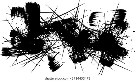 Salpicadura de tinta negra Abstractas sobre fondo blanco