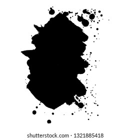 Abstract black ink splash. Vector illustration. Grunge texture for cards and flyers design. A model for the creation of digital brushes