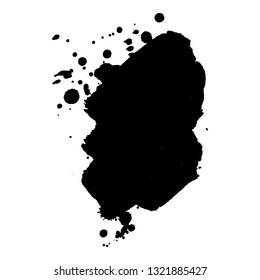Abstract black ink splash. Vector illustration. Grunge texture for cards and flyers design. A model for the creation of digital brushes