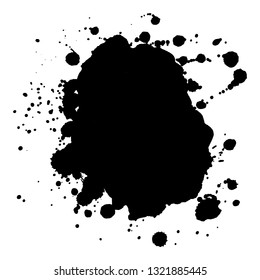 Abstract black ink splash. Vector illustration. Grunge texture for cards and flyers design. A model for the creation of digital brushes