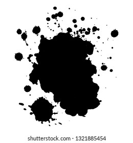 Abstract black ink splash. Vector illustration. Grunge texture for cards and flyers design. A model for the creation of digital brushes