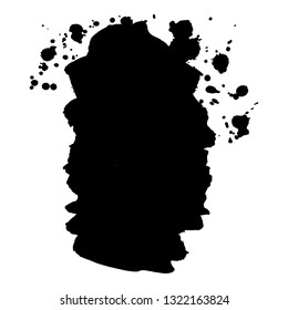 Abstract black ink splash. Vector illustration. Grunge texture for cards and flyers design. A model for the creation of digital brushes