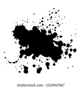 Abstract black ink splash. Vector illustration. Grunge texture for cards and flyers design. A model for the creation of digital brushes