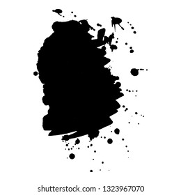 Abstract black ink splash. Vector illustration. Grunge texture for cards and flyers design. A model for the creation of digital brushes